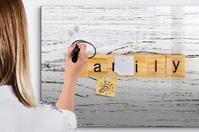 Magnetisch glazen schrijfbord voor notities en foto's familie