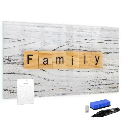Magnetisch glazen schrijfbord voor notities en foto's familie