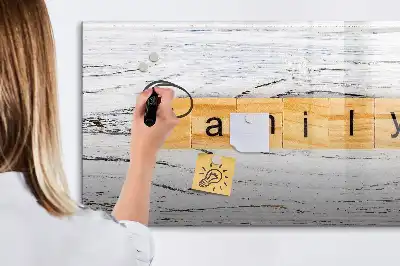 Magnetisch glazen schrijfbord voor notities en foto's familie