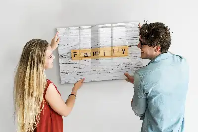 Magnetisch glazen schrijfbord voor notities en foto's familie