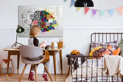 Magnetisch glazen schrijfbord met abstract breindesign