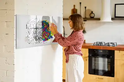 Magnetisch glazen schrijfbord met abstract breindesign