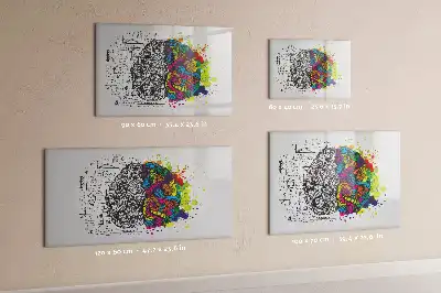 Magnetisch glazen schrijfbord met abstract breindesign