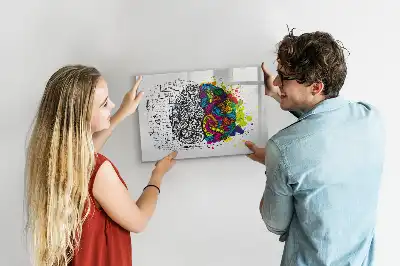 Magnetisch glazen schrijfbord met abstract breindesign