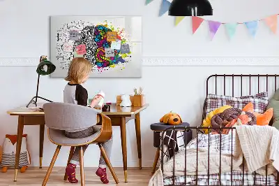Magnetisch glazen schrijfbord met abstract breindesign
