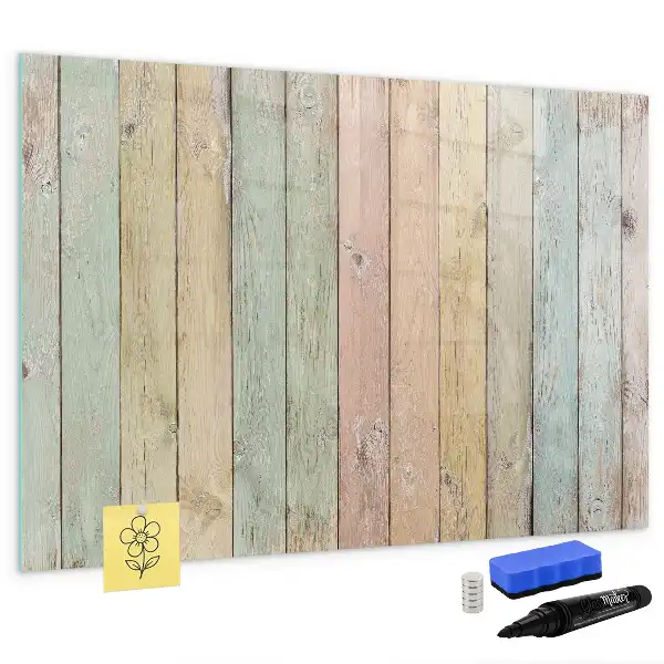 Magnetisch glazen memobord voor notities en foto's kleurrijke planken