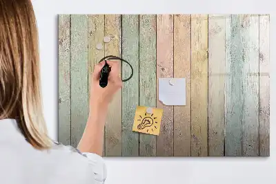 Magnetisch glazen memobord voor notities en foto's kleurrijke planken