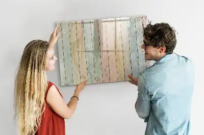Magnetisch glazen memobord voor notities en foto's kleurrijke planken