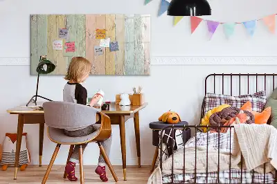 Magnetisch glazen memobord voor notities en foto's kleurrijke planken