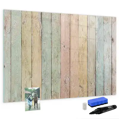 Magnetisch glazen memobord voor notities en foto's kleurrijke planken