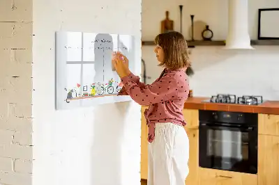 Glazen weekplanner beschrijfbaar magneetbord met design