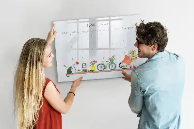 Glazen weekplanner beschrijfbaar magneetbord met design