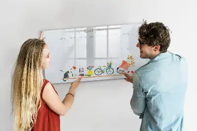 Glazen weekplanner beschrijfbaar magneetbord met design