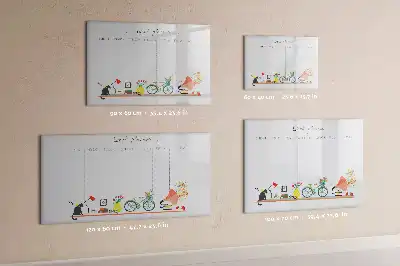 Glazen weekplanner beschrijfbaar magneetbord met design