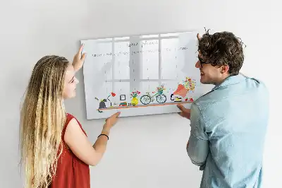 Glazen weekplanner beschrijfbaar magneetbord met design