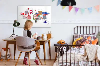 Beschrijfbaar glazen magneetbord met design van nationale vlaggen