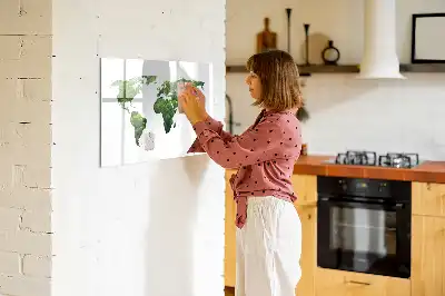 Magnetisch glazen schrijfbord Eco wereldkaart voor notities en foto's