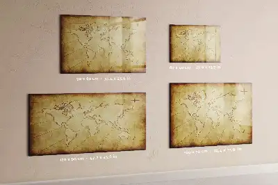 Magnetisch glazen memobord met wereldkaartprint