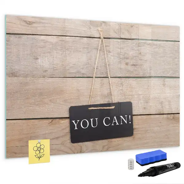 Magnetisch glazen schrijfbord voor notities en foto's in een stijlvol design