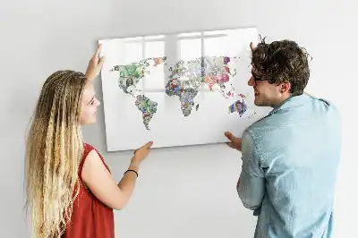 Beschrijfbaar glazen magneetbord met design van een kaart met bankbiljetten