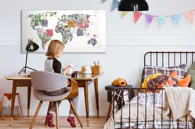 Beschrijfbaar glazen magneetbord met design van een kaart met bankbiljetten