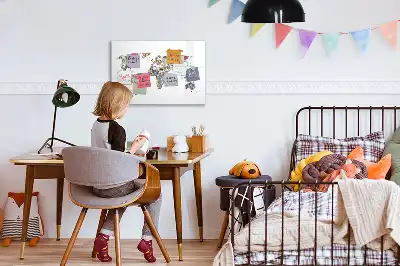 Beschrijfbaar glazen magneetbord met design van een kaart met bankbiljetten