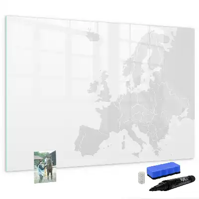 Magnetisch glazen schrijfbord met kaart van Europa voor notities en foto's