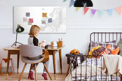 Magnetisch glazen schrijfbord met kaart van Europa voor notities en foto's