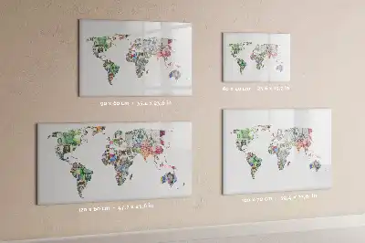 Magnetisch glazen schrijfbord met kaart van Europa voor notities en foto's