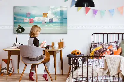 Beschrijfbaar glazen magneetbord met design zeegezicht