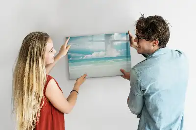 Beschrijfbaar glazen magneetbord met design zeegezicht