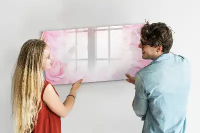 Magnetisch glazen memobord met abstracte rozenprint