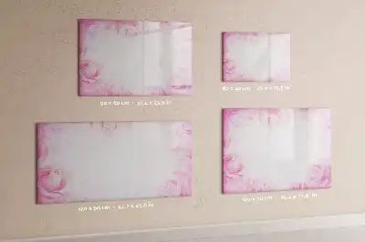 Magnetisch glazen memobord met abstracte rozenprint