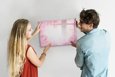 Magnetisch glazen memobord met abstracte rozenprint