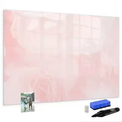 Beschrijfbaar glazen magneetbord motief bloeiende rozen