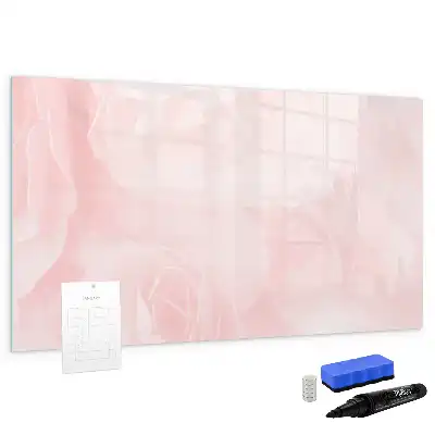 Beschrijfbaar glazen magneetbord motief bloeiende rozen