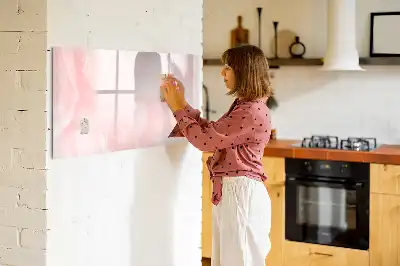Beschrijfbaar glazen magneetbord motief bloeiende rozen