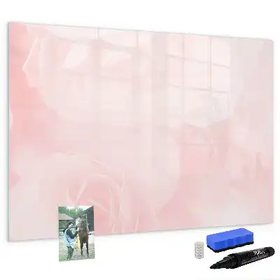 Beschrijfbaar glazen magneetbord motief bloeiende rozen