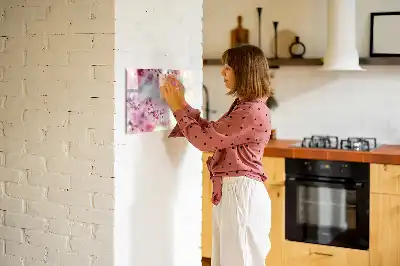 Magnetisch glazen schrijfbord voor notities en foto's met lente bloemen thema