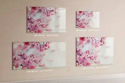 Magnetisch glazen schrijfbord voor notities en foto's met lente bloemen thema