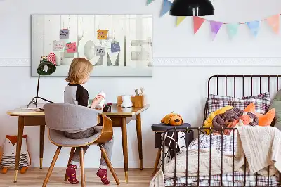 Beschrijfbaar glazen magneetbord met design tekst Thuis