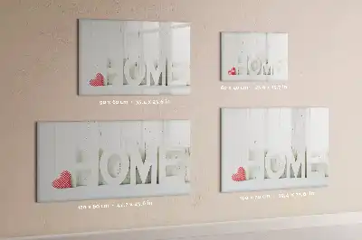 Beschrijfbaar glazen magneetbord met design tekst Thuis