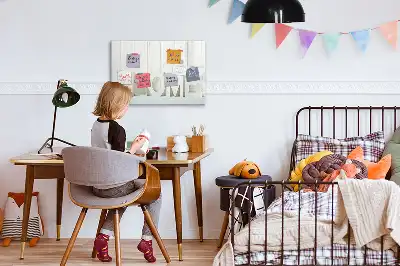 Beschrijfbaar glazen magneetbord met design tekst Thuis