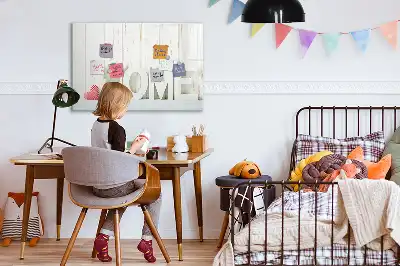 Beschrijfbaar glazen magneetbord met design tekst Thuis