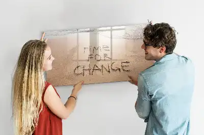Magnetisch glazen memobord met strand quote