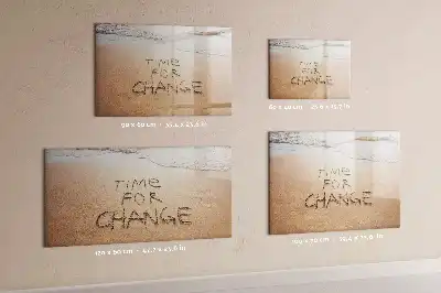 Magnetisch glazen memobord met strand quote