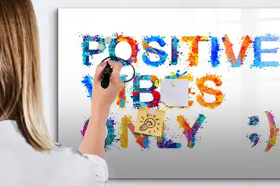 Magnetisch glazen schrijfbord voor notities en foto's met positieve quote