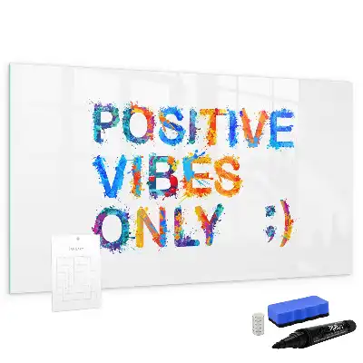 Magnetisch glazen schrijfbord voor notities en foto's met positieve quote