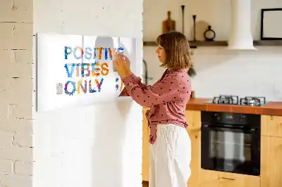 Magnetisch glazen schrijfbord voor notities en foto's met positieve quote