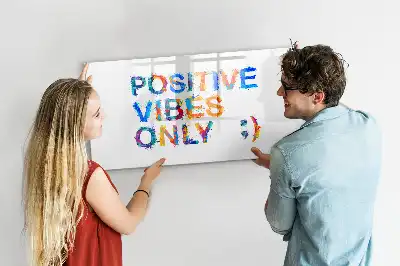 Magnetisch glazen schrijfbord voor notities en foto's met positieve quote